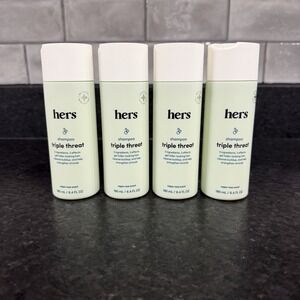 Set Of 4 HERS Triple‎ Threat Shampoo In Box Napa Rose 6.4 oz Fuller Looking Hair